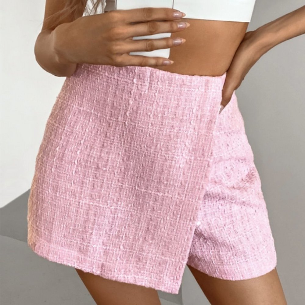 Classic Pink Tweed Mini Skort - Picture 3 of 13